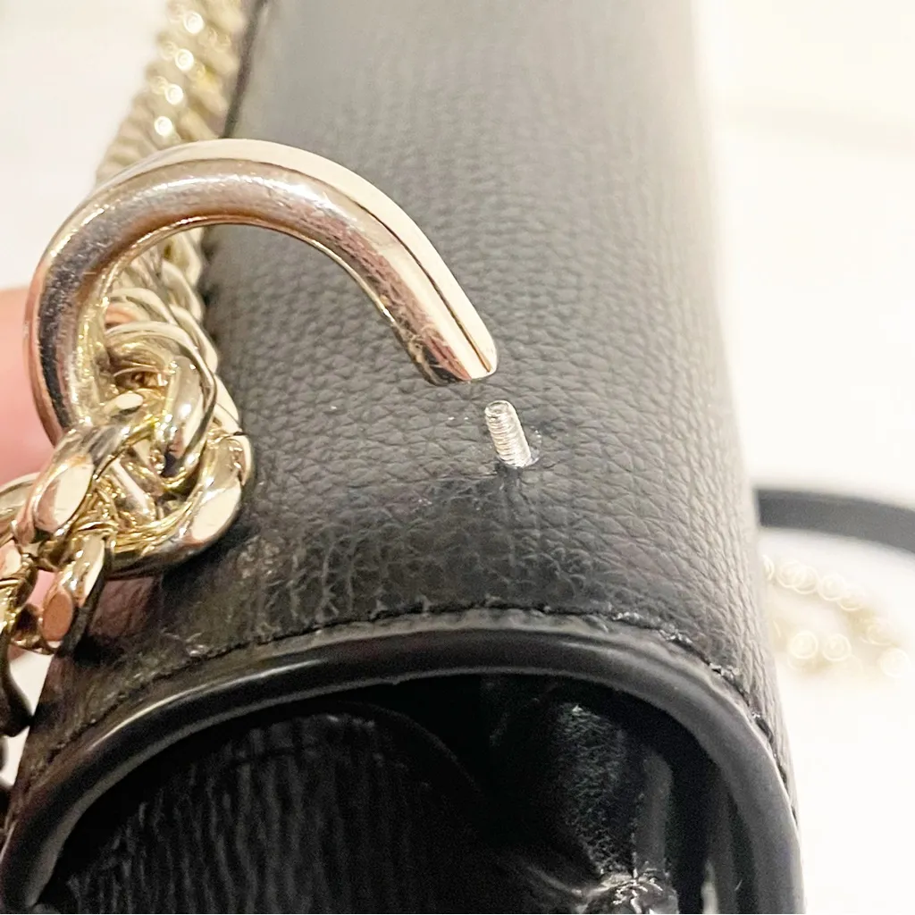 Kate Spade New York Black Remi Leather Crossbody Chain Link Bag Pocketbook - Image 3