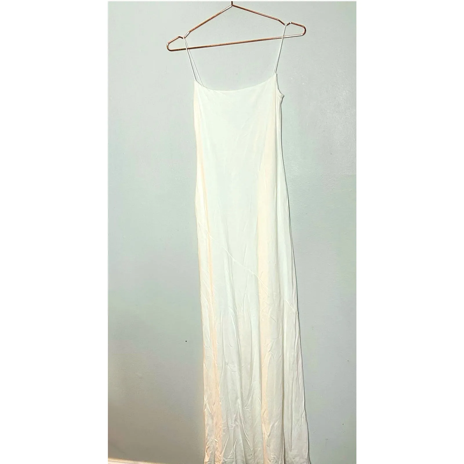 NWT MOLLY KING x BAYSE White Sleeveless Toledo Strappy Bias Maxi Dress Size S - Image 3