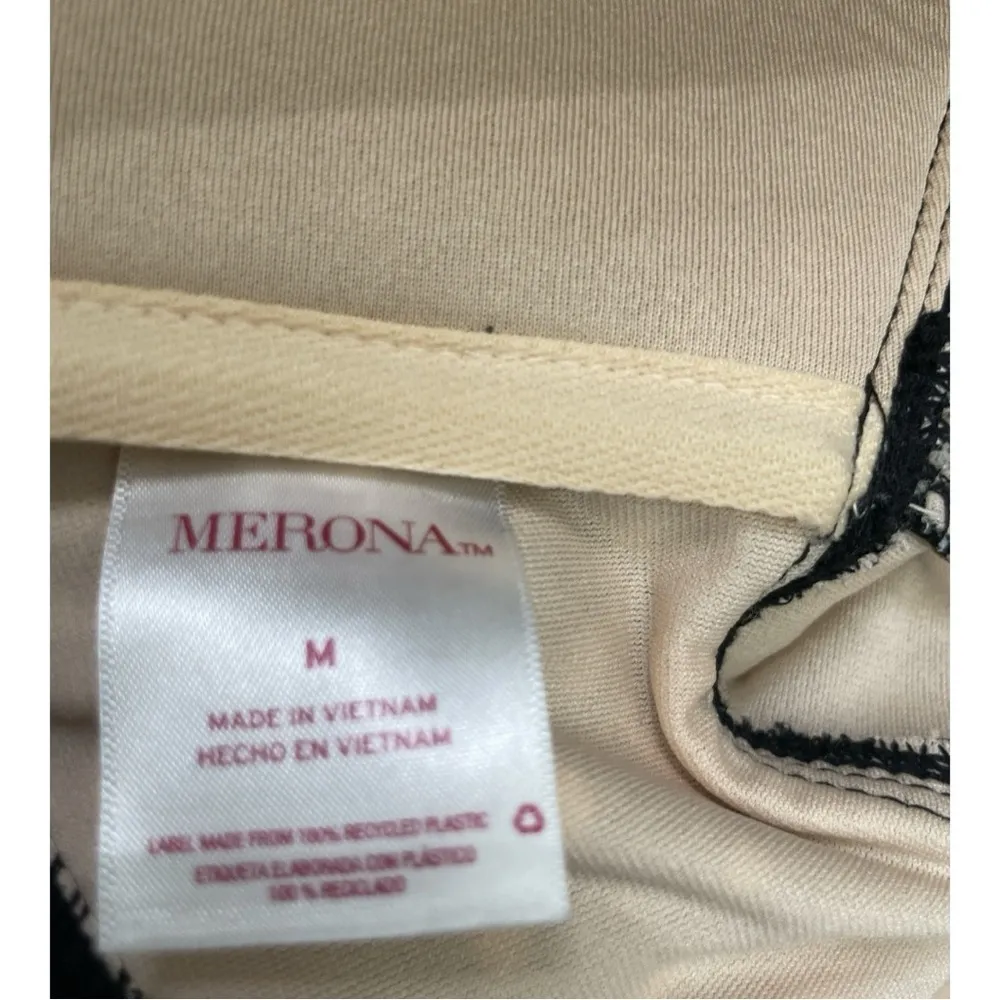 Merona Removable Strap One Piece Black & White Polka Dot‎ Bathing Suit Medium - Image 5