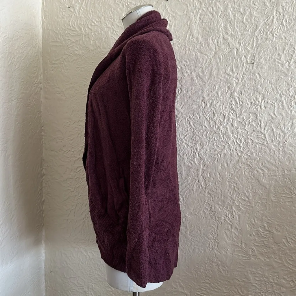 Barefoot Dreams Plum Purple Circle Cardigan Sweater XS S CozyChicLite Plush - Image 5