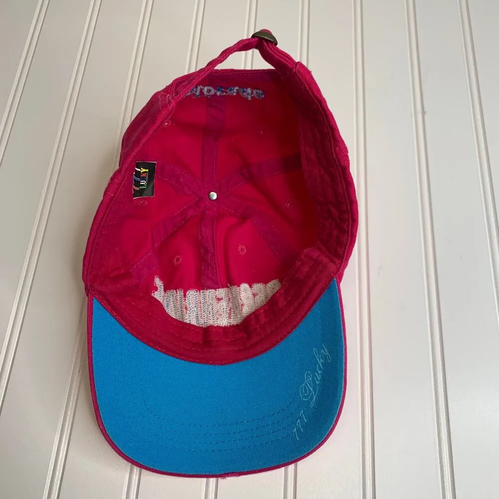 Breckenridge Baseball Cap Hat Hot Pink Turquoise Strap Back - Image 4
