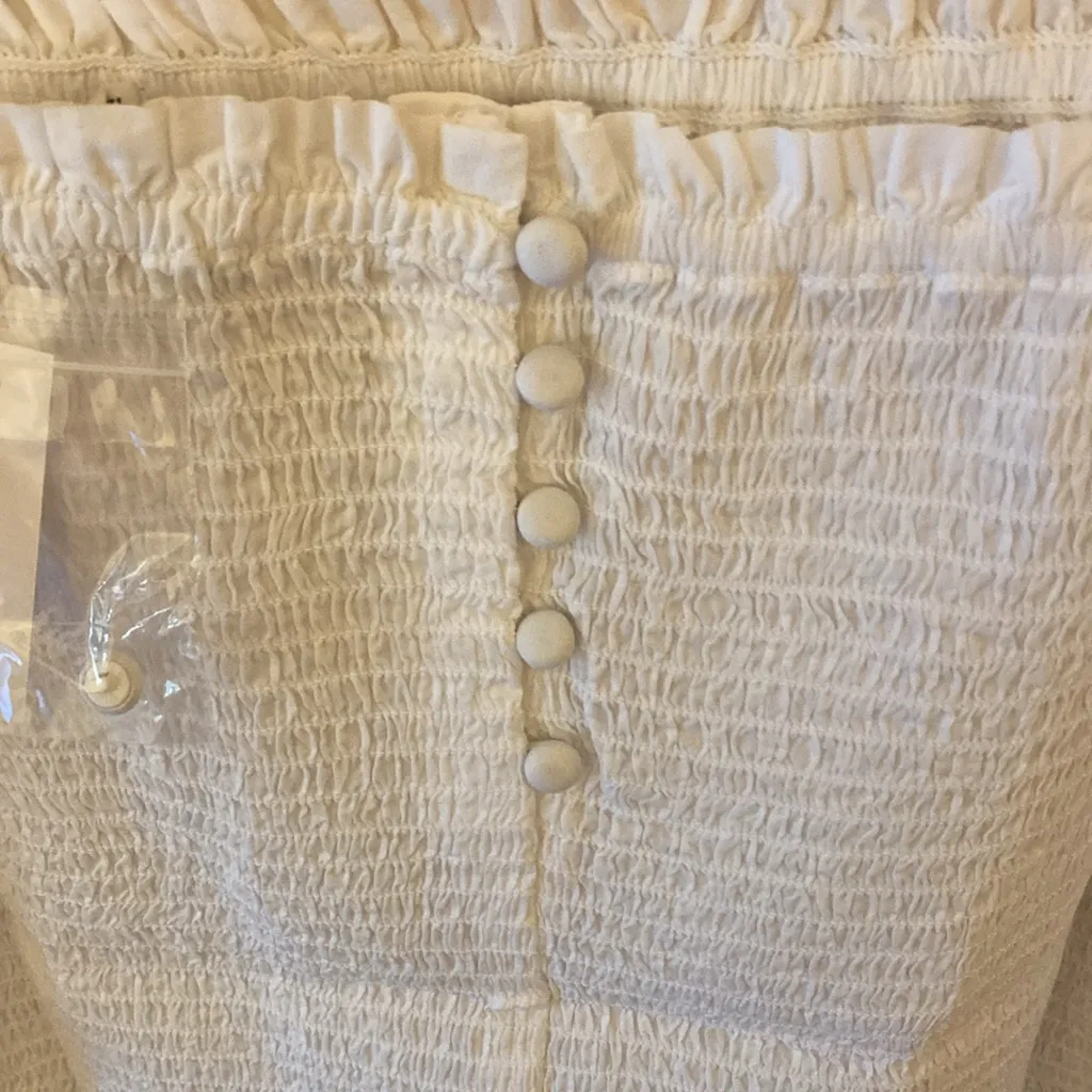 NWT Madewell Lucie Smocked Tank Top: Eyelet White, Size Large - Image 8