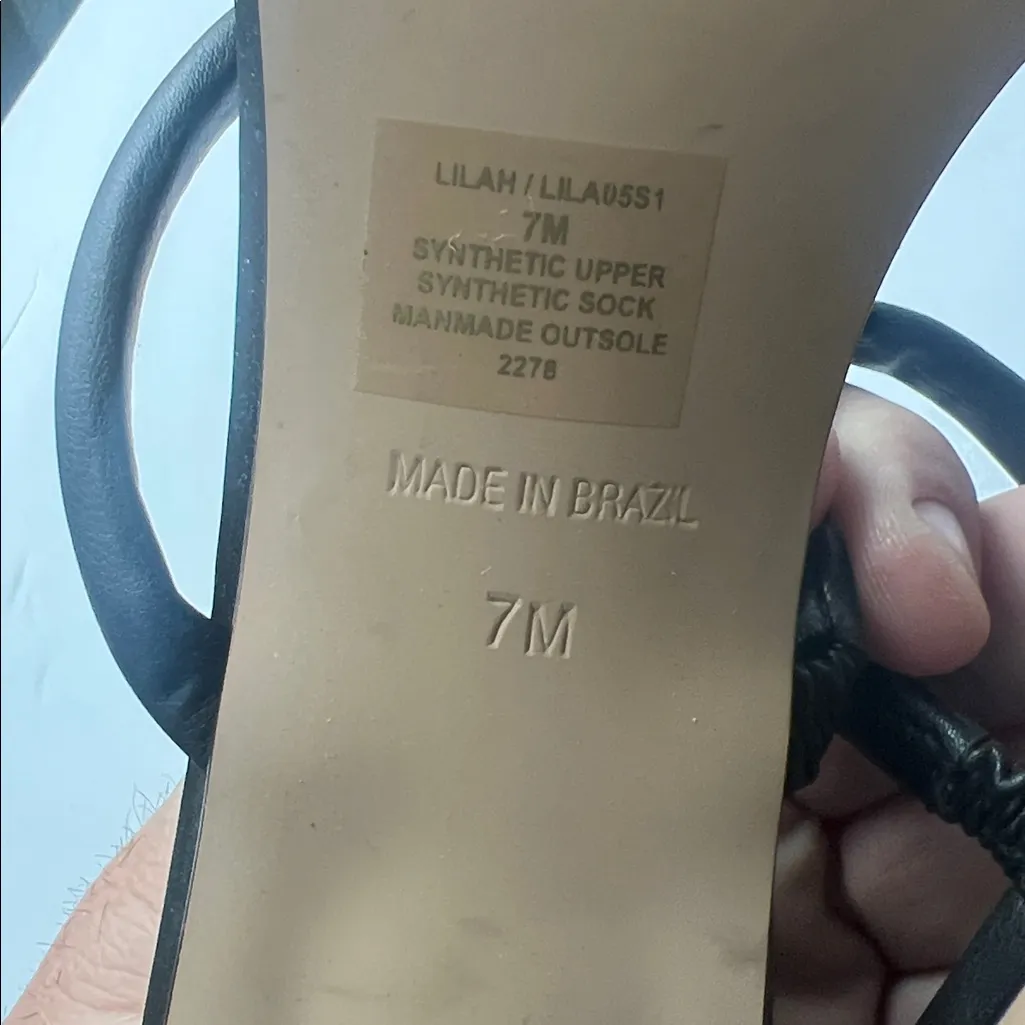 Steve Madden Lilah Black Leather Block Heel Sandals Chic, Trendy, Classic 7M - Image 7