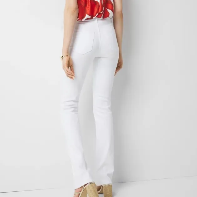 WHBM White Mid Rise Slim Bootcut Jeans NEW 12 - Image 3