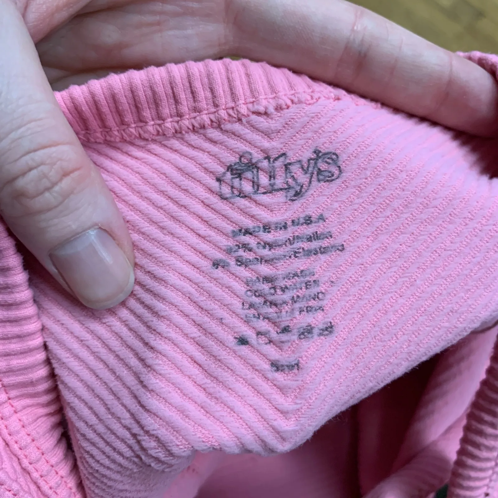 Tilly's Pink Ribbed Knit Cropped Tank Top Women's Size Small Sports Bra Stretch - Image 3