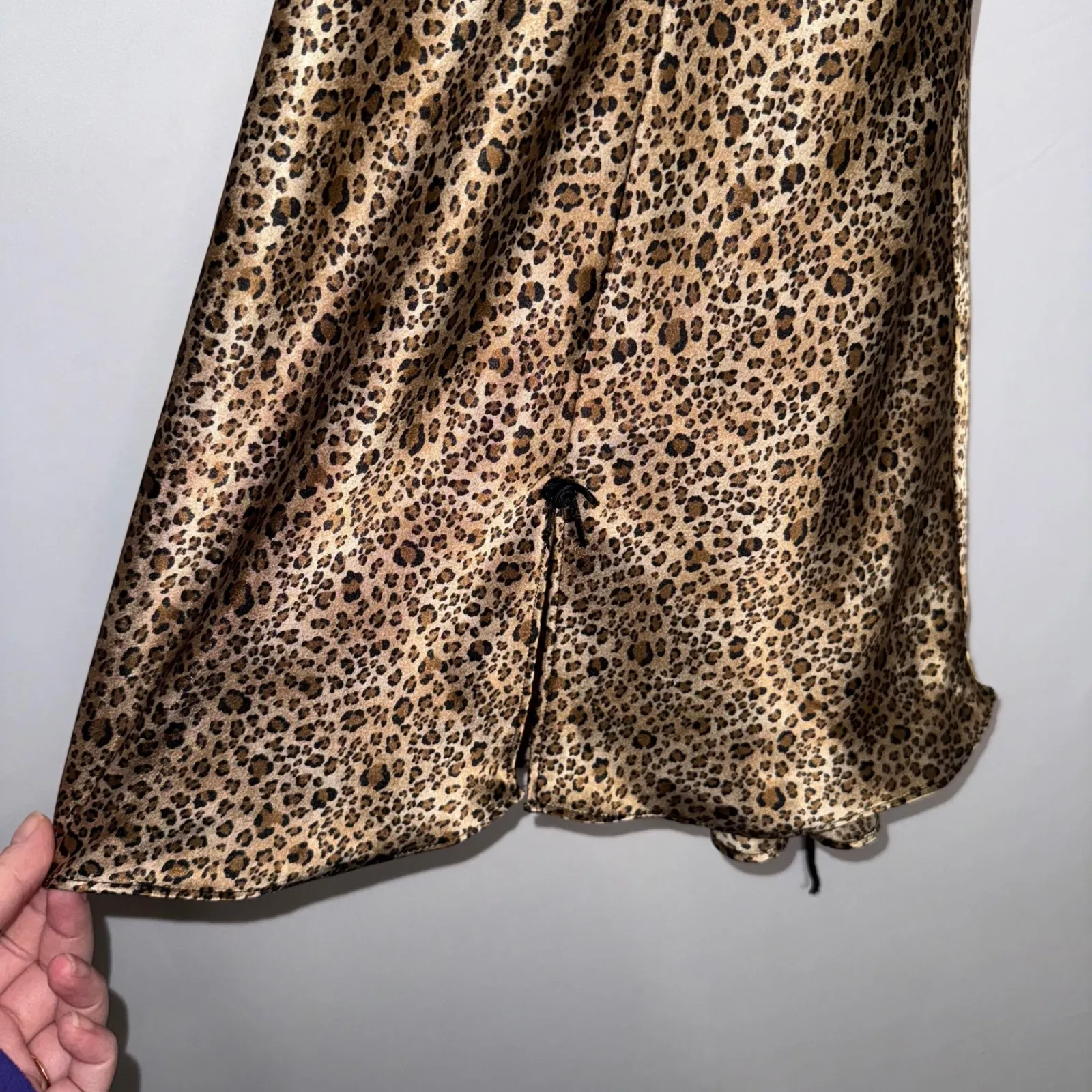 Leopard Print y2k Double Strap Silky Chemise Slip Dress Lingerie Size M - Image 8