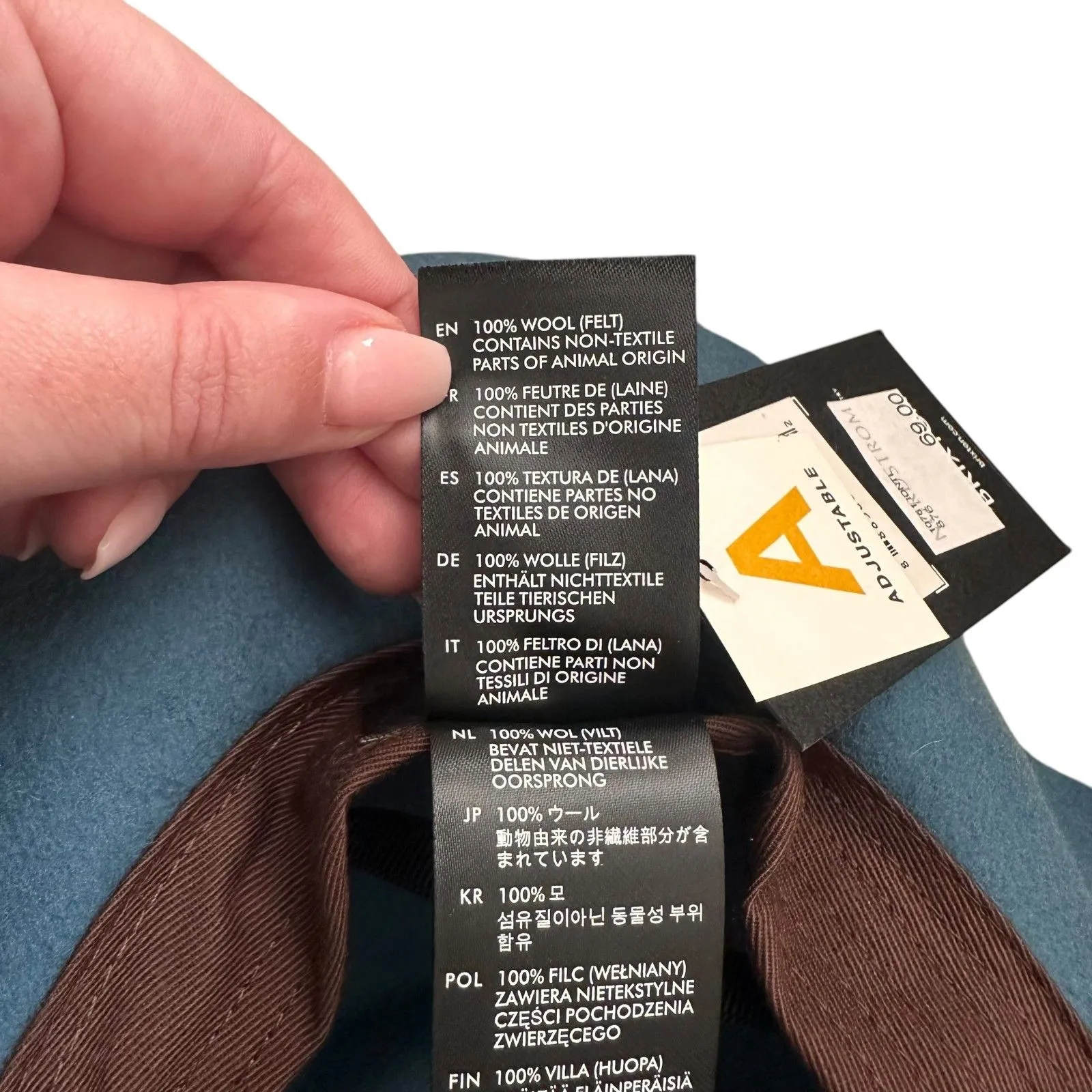 BRIXTON Wesley Wool Fedora Hat Adjustable Blue NWT‎ - Image 6