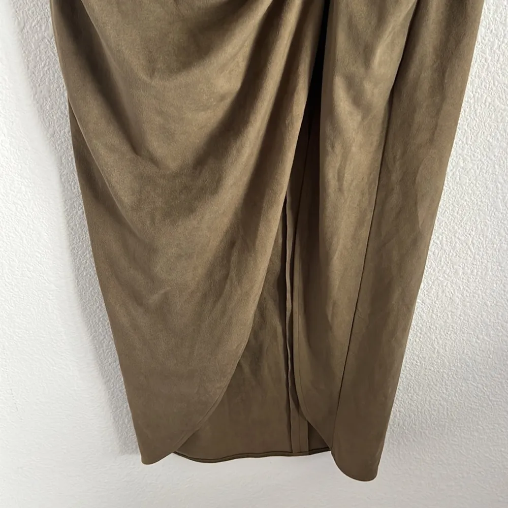 Zara Suede-Like Midi Skirt High Slit Medium - Image 4