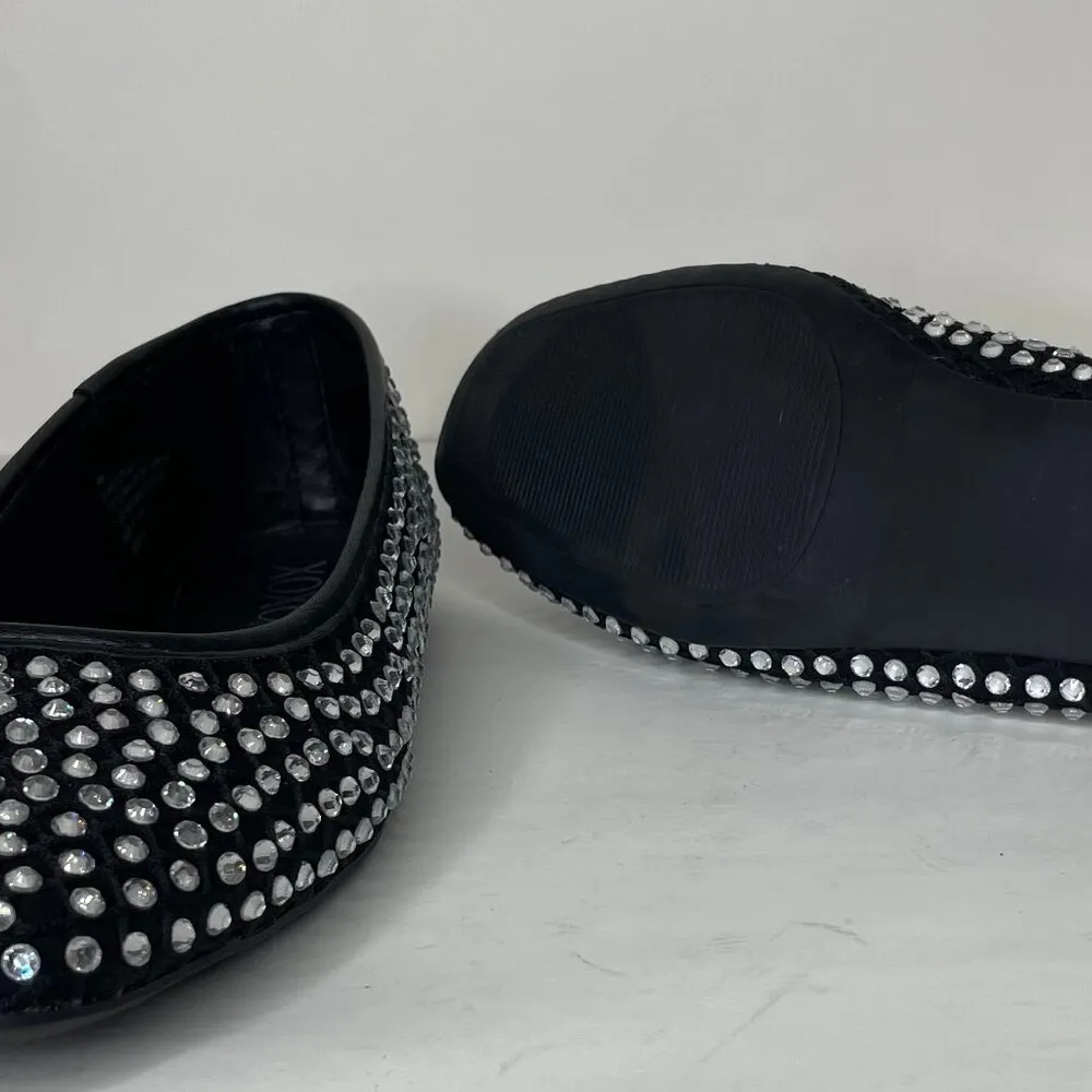 XOXO Black Ballet Flats with Rhinestone Sparkley Round Toe Office Comfy Sz 9 - Image 4