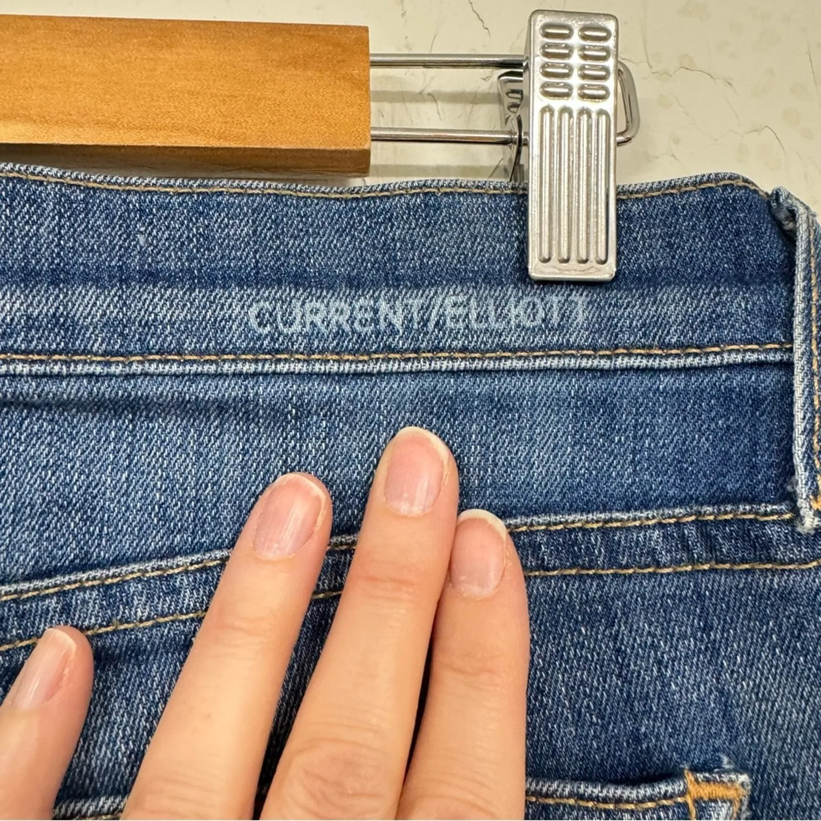 Current Elliott Anthropologie Distressed The Stiletto Low Rise Skinny Jeans 28 - Image 6