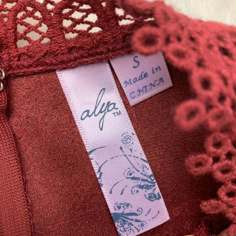 Burgundy Suede Peplum Tank Top - Image 4