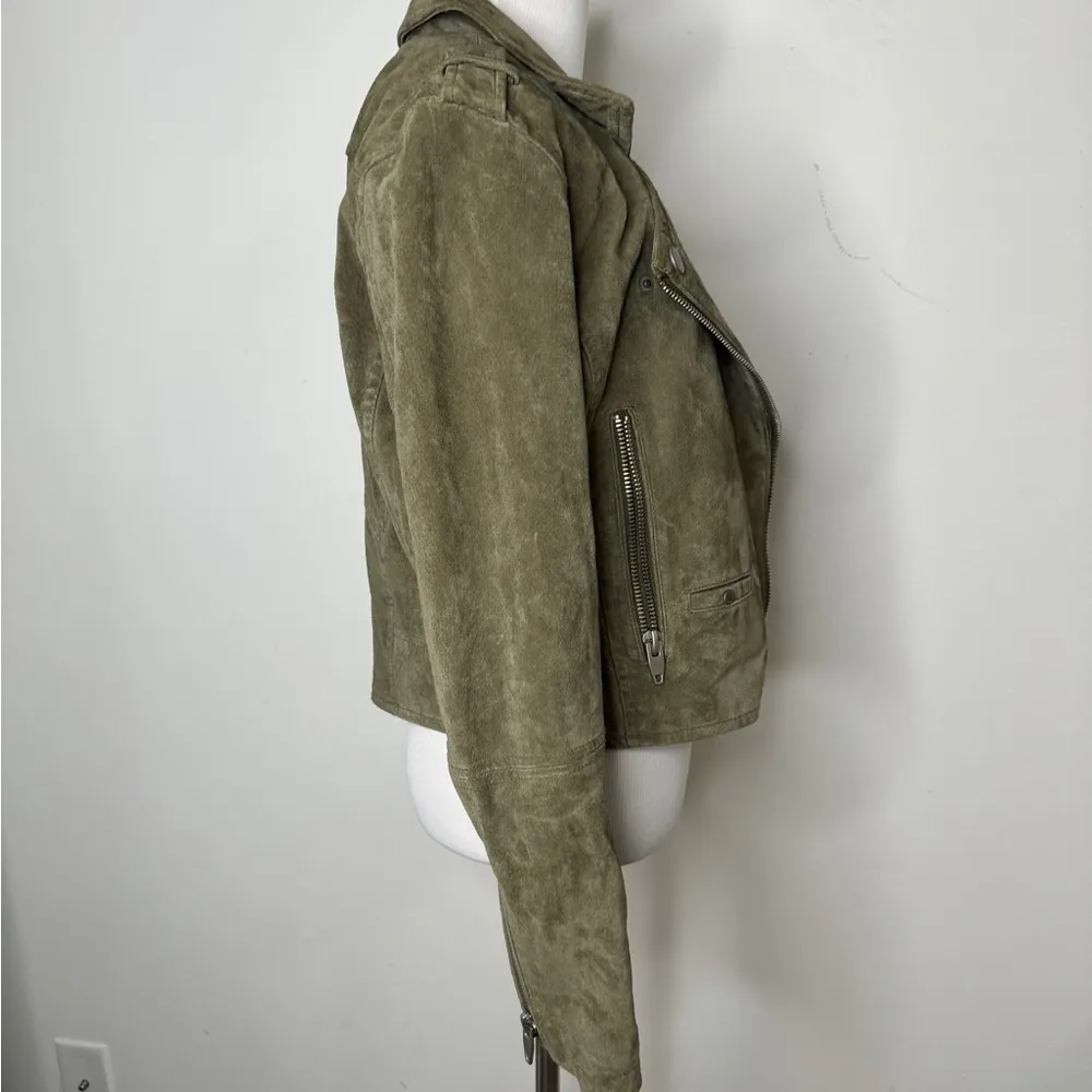 Blank NYC sl8 olive suede moto jacket - Image 4