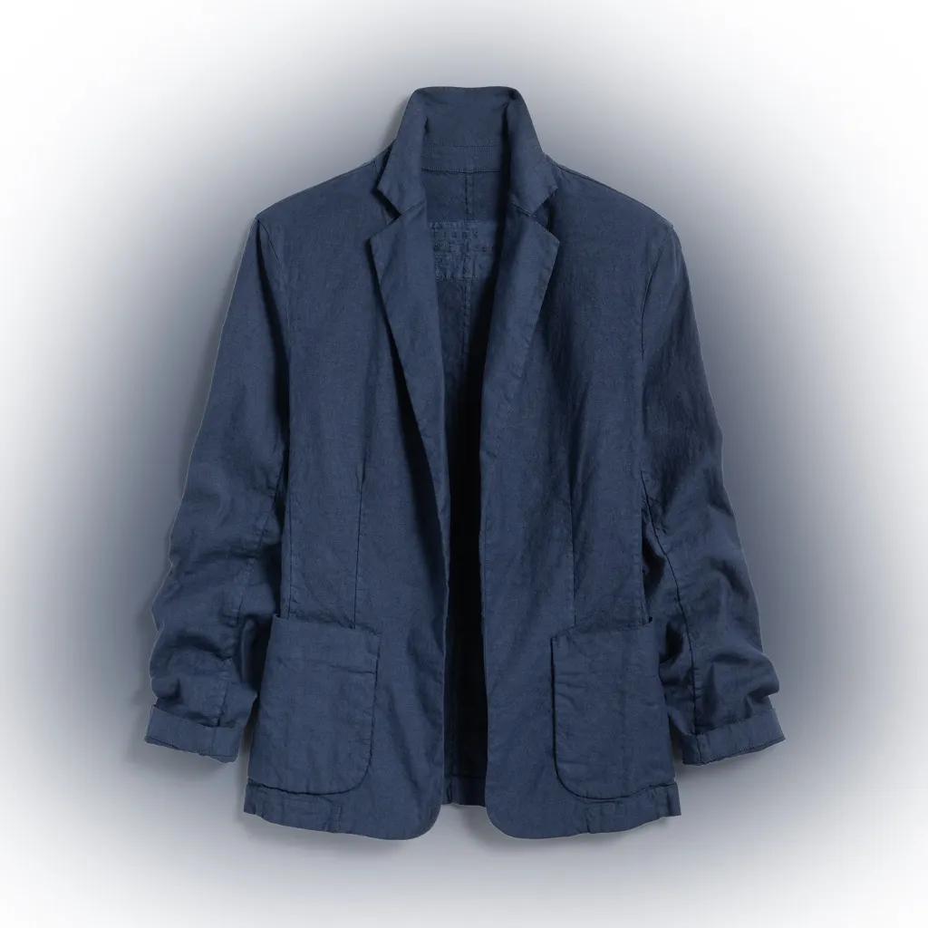 Frank & Eileen DUBLIN Navy Italian Performance Linen Tailored Blazer Size Small - Image 2