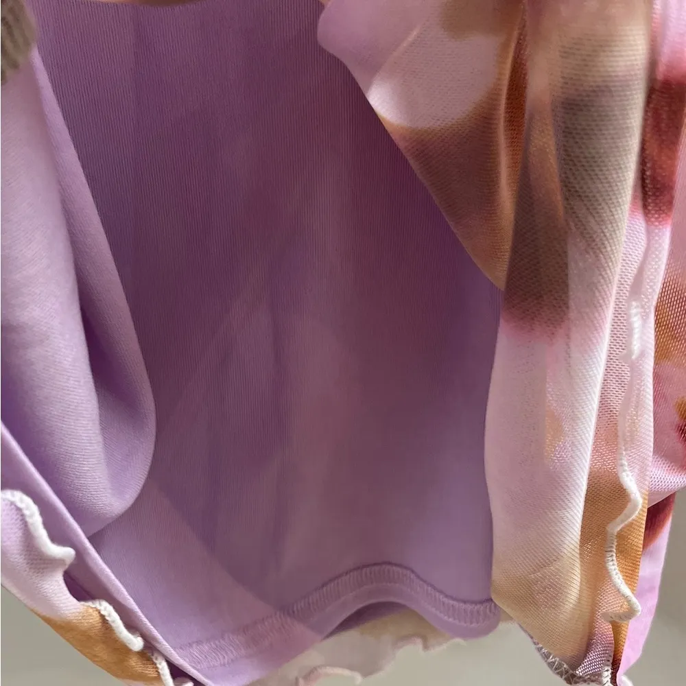 BP Lace Cami Dress Womens Small Mesh Sleveless Mini Purple Brown New NWT - Image 4