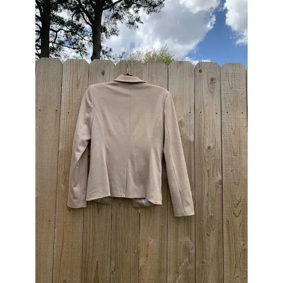 Suzy Shier Womens Suit Jacket Blazer Beige Long‎ Sleeve Small Petite Work - Image 6