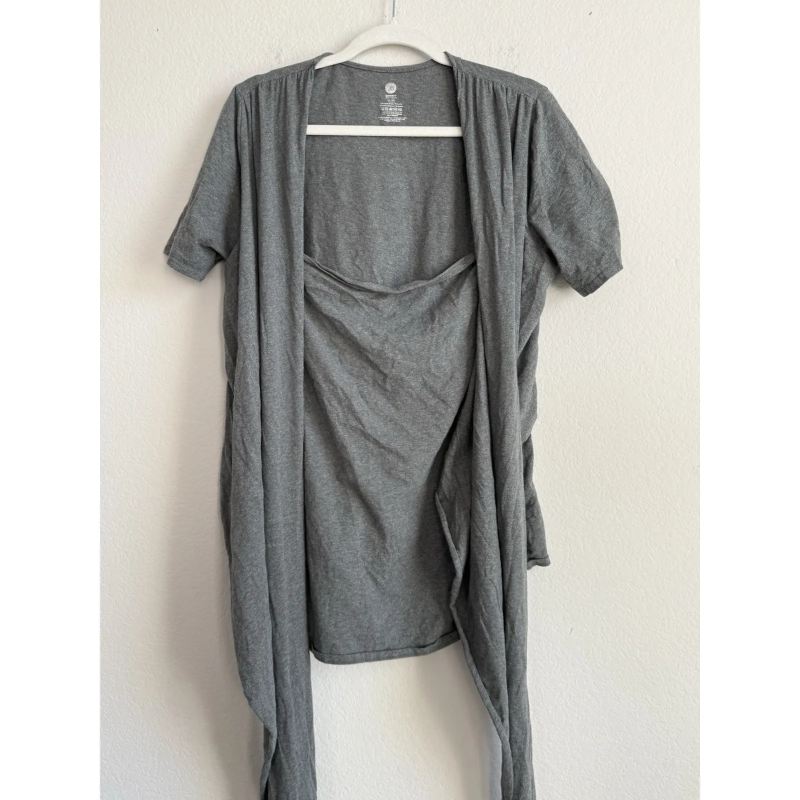 Kindred Bravely Women's XL Organic Cotton Skin to Skin Wrap Top Gray Nursing - Image 3