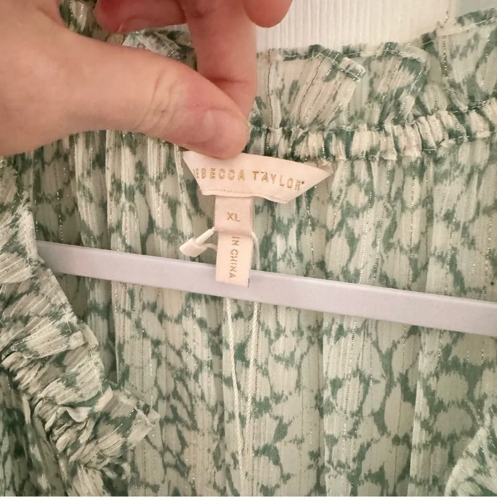 NWT Rebecca Taylor Ikat Leaf Smocked Dress XL - Image 5