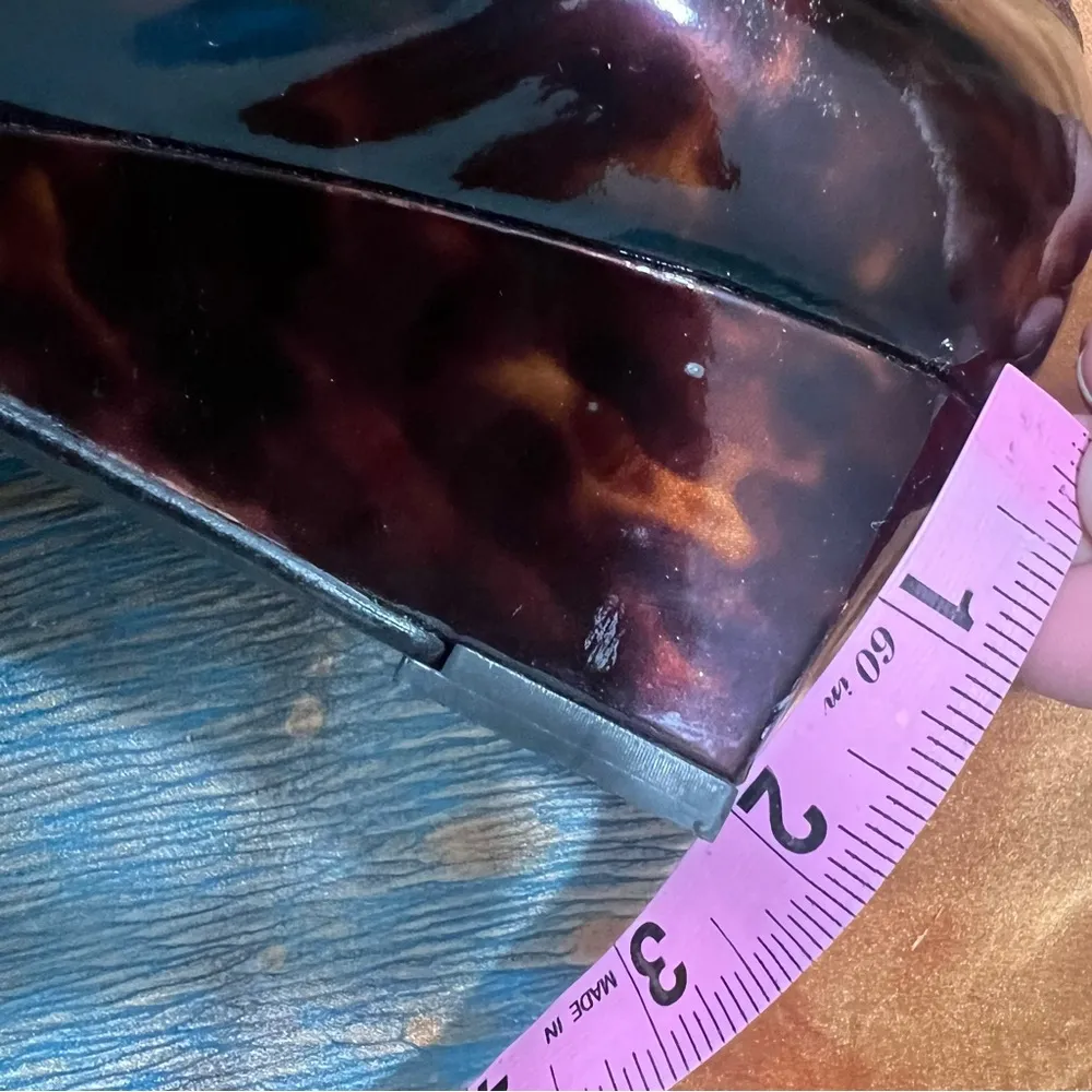 Stuart Weitzman Patent Leather Wedge Shoes Tortoise Shell animal print brown - Image 8