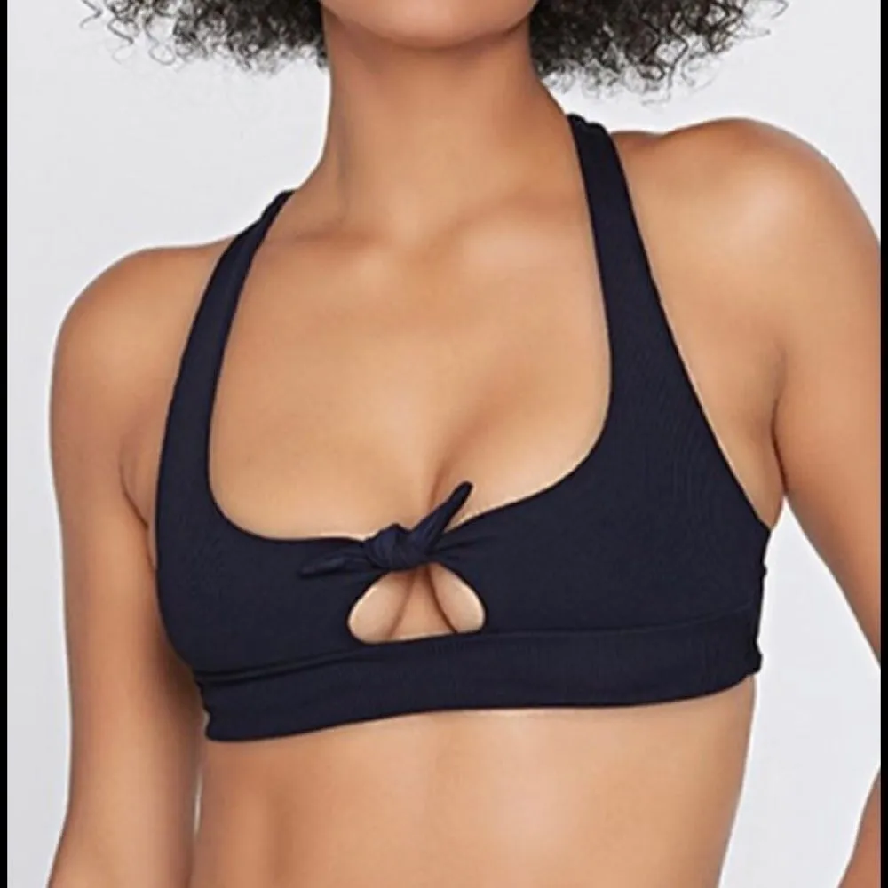 l*space black ribbed cut out bikini top. NWT - Image 4