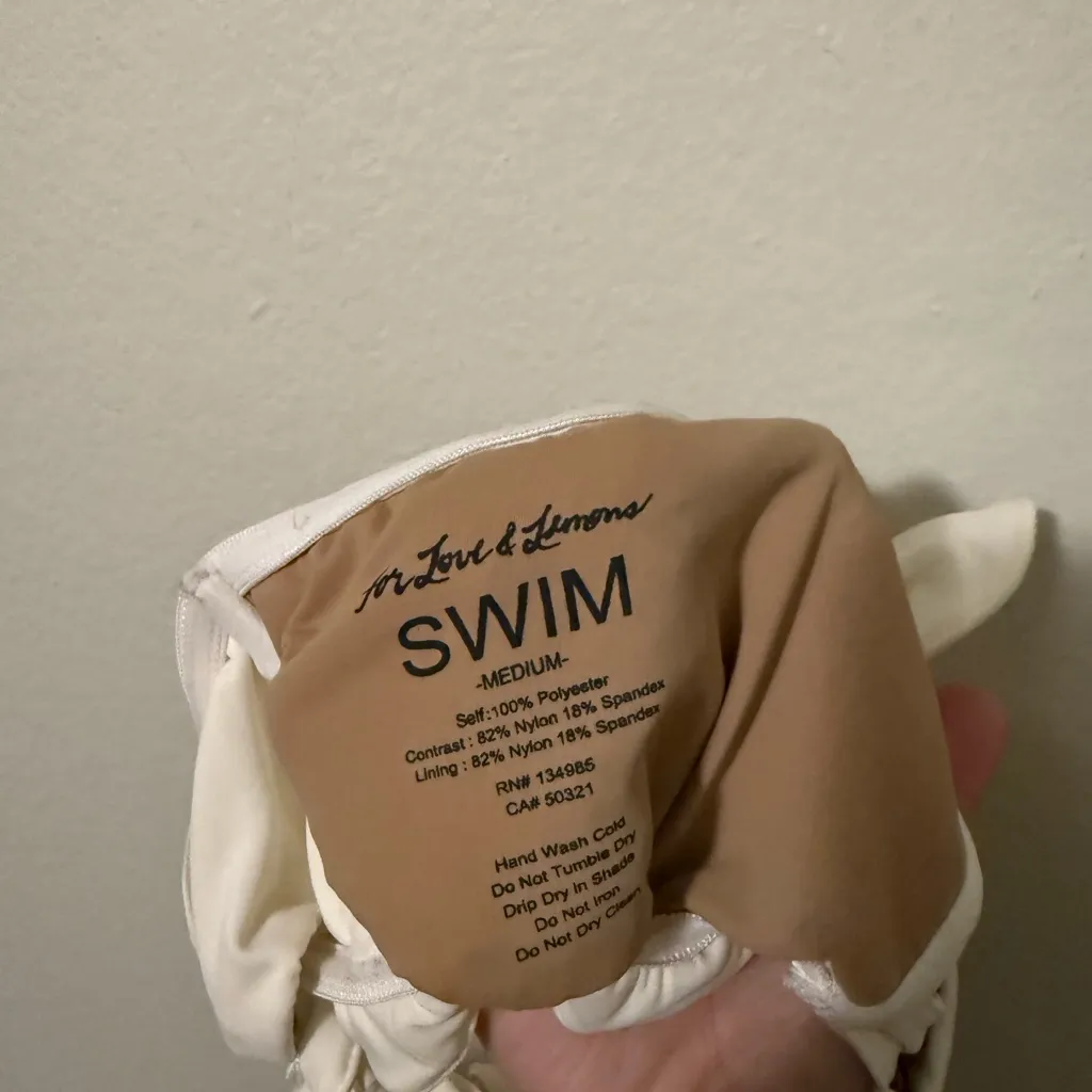 For Love and Lemons Lace Alicante Swim Bandeau Size M Summer Vacation Bridal - Image 6