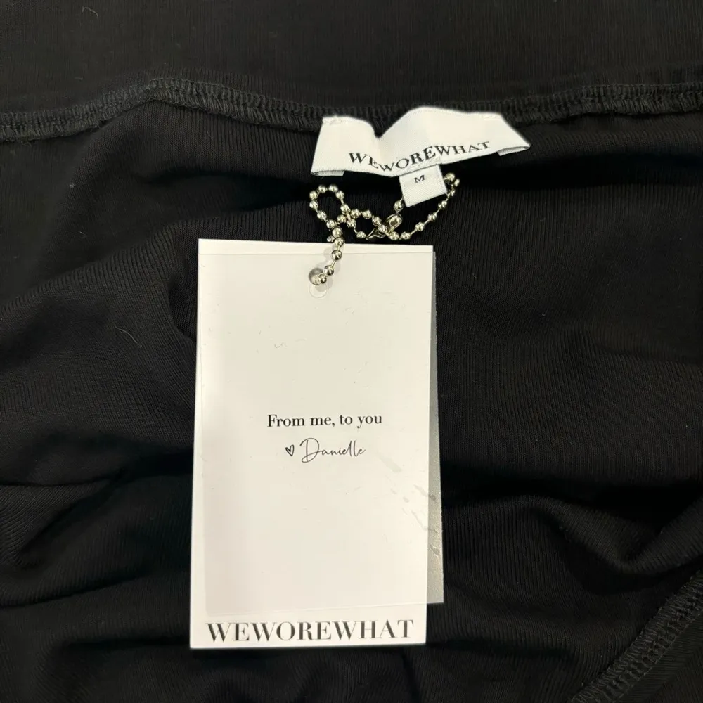 WeWoreWhat Cut Out Midi Skirt Jersey Knit Black Stretchy Tie Strappy Bodycon - Image 9