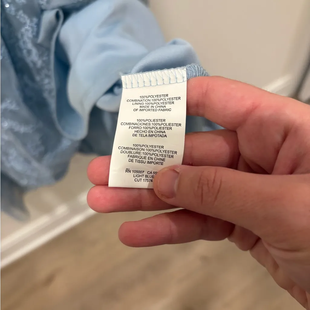 MARINA Light Blue Lace Maxi Dress bridesmaid/prom dress Size 4 - Image 4