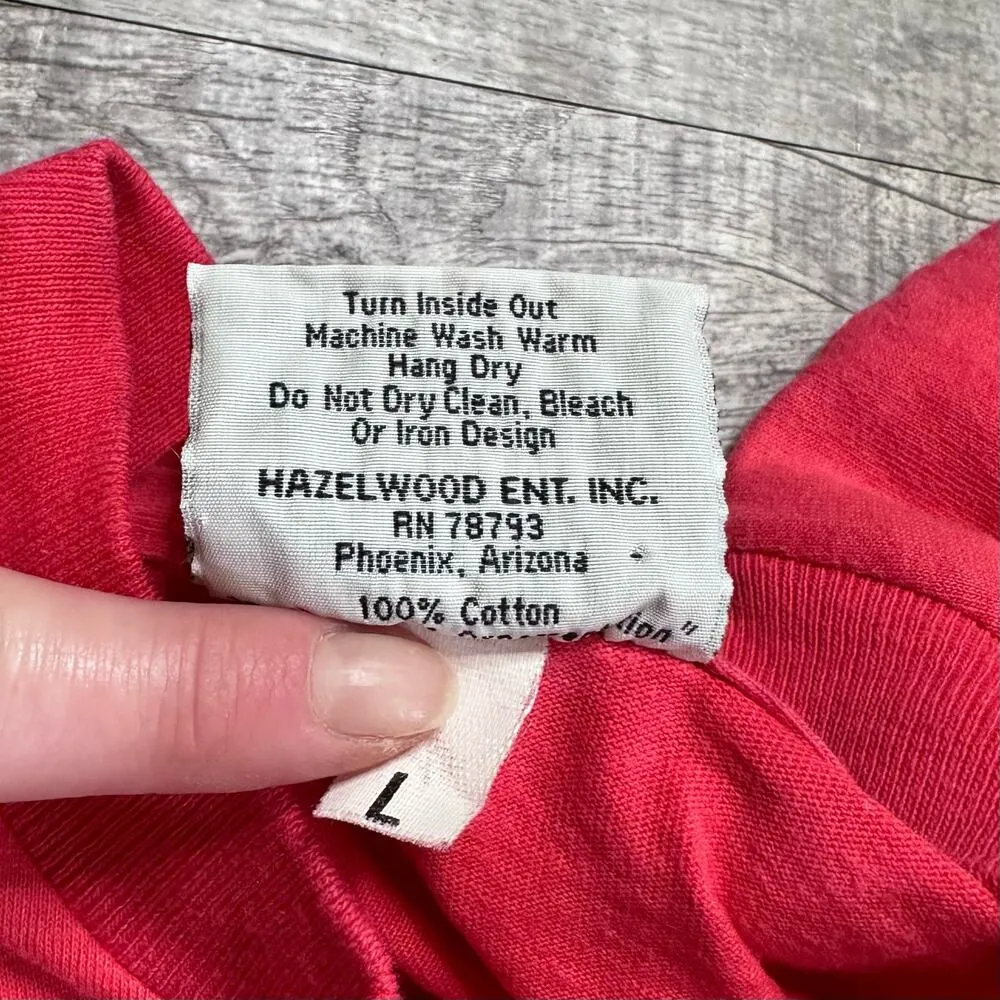 Vintage 90s Southwest Pottery Art Shirt Womens L Coral Cuffed Rivets USA Made Pink Size L - Image 8