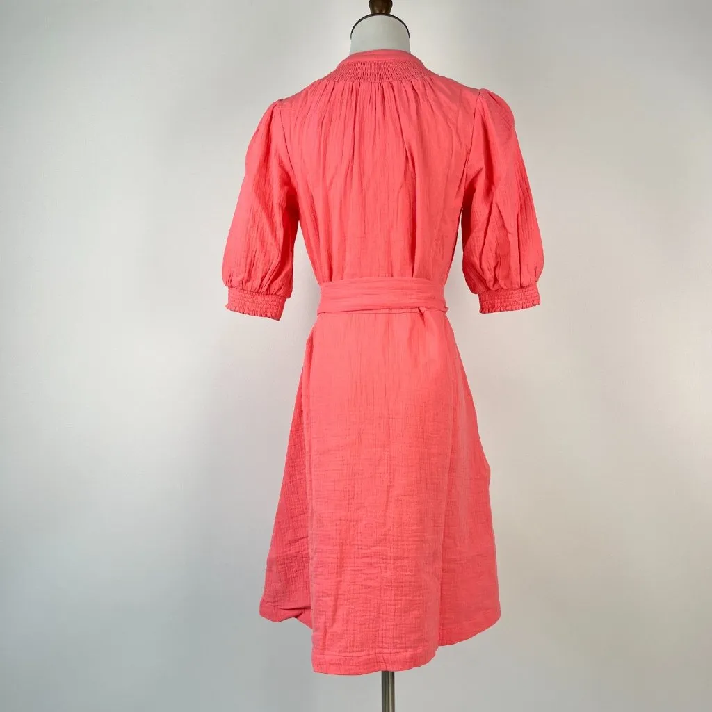 NWOT Boden Ada Double Cloth Cotton Pink Shirt Dress Size 2 Knee Length - Image 5
