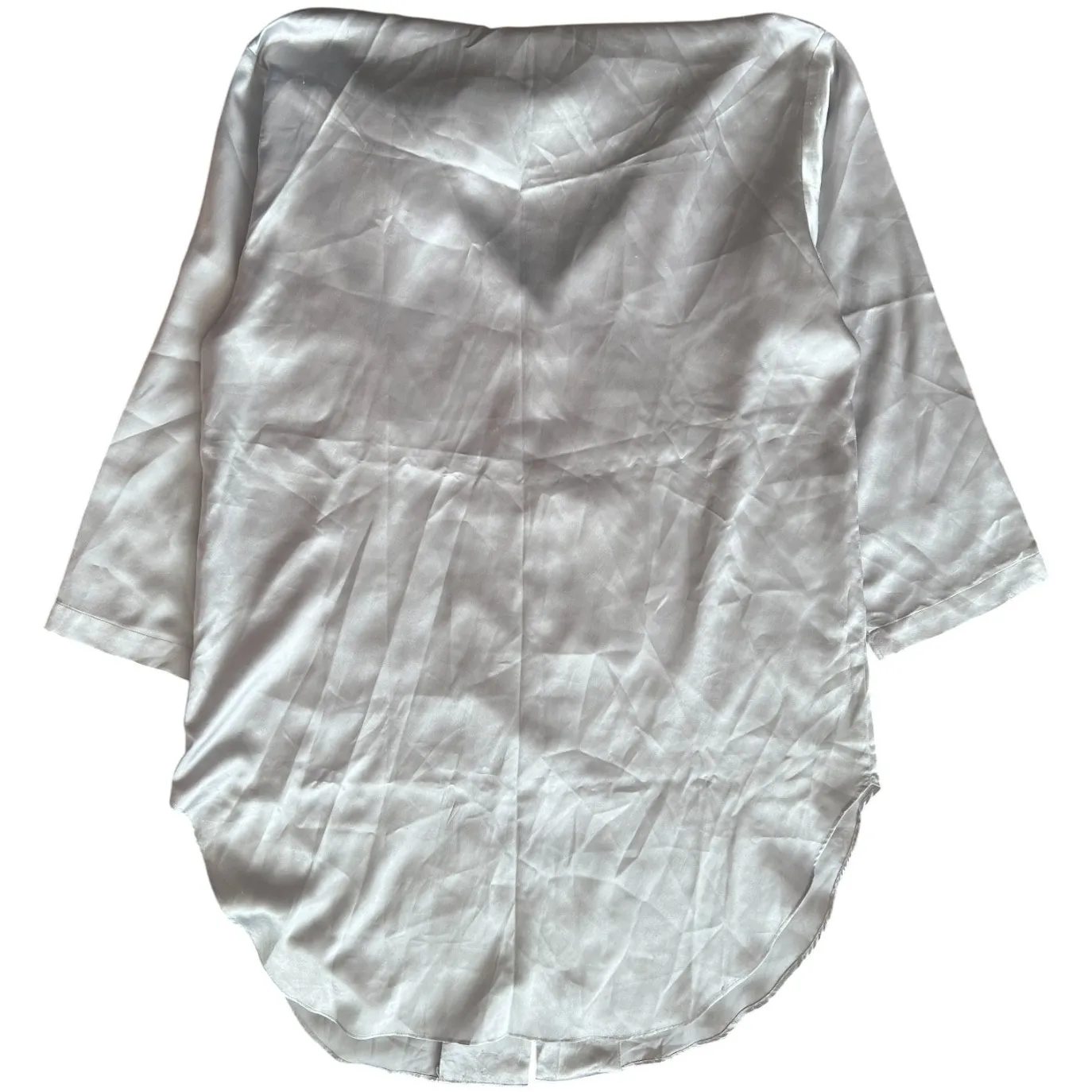 Christian Dior Gray Silvery Satin Sleep Shirt, L-XL - Image 3