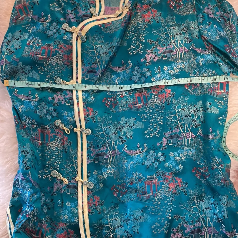 Traditional Chinese 3 Piece Pants, Shirt, & Robe Set EUC Satin Rayon Sz Sm - Image 13