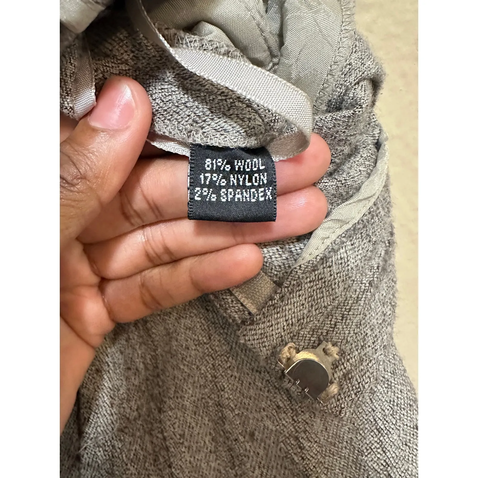 Linda Allard Ellen Tracy Wool Blend Herringbone‎ Trousers Career Pants 10 Gray - Image 8