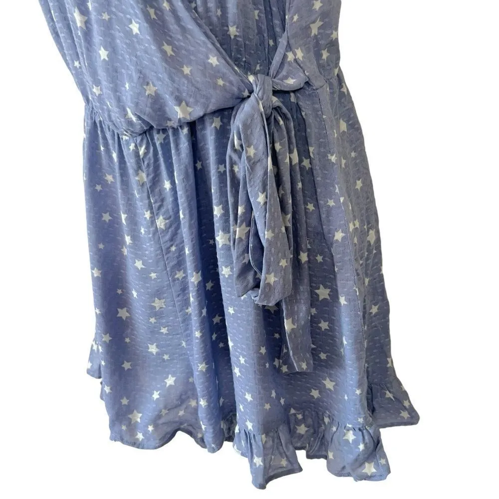 Sadie & Sage Periwinkle Star Print Tie Romper Blue Size M - Image 4