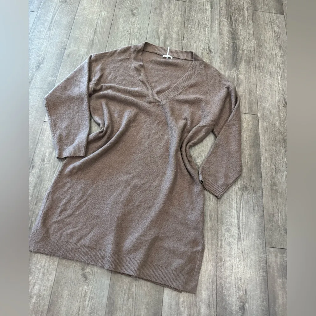 Chic Beige Long Sleeve Sweater Dress Tan Size 1X - Image 5