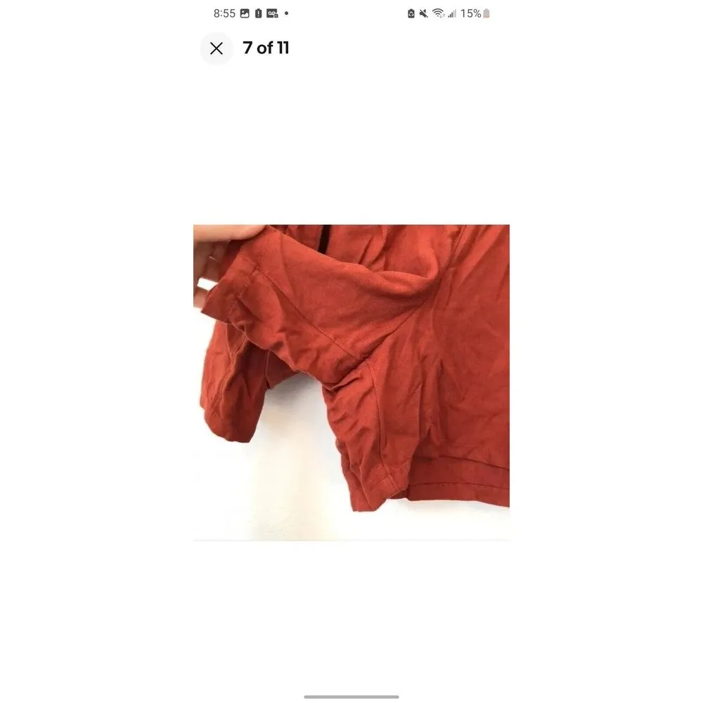 NWOT MELROSE & MARKET Crepe Shorts Rust Orange Red Pull On High Waisted sz L B11 - Image 5