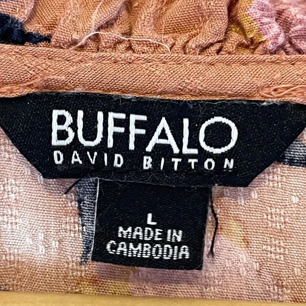 BUFFALO BY DAVID BITTON Floral‎ Boho Flutter Sleeve Top, Large - Image 6