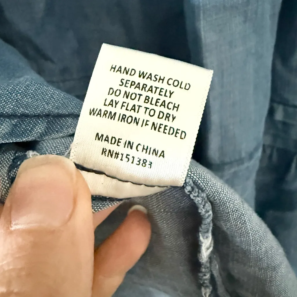 NWT Current Air Darlas Midi Skirt in Chambray Light Blue Size L - Image 9