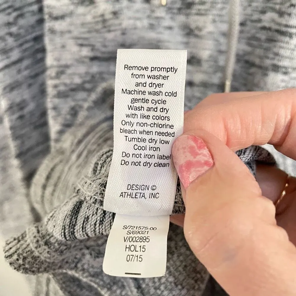 Athleta Blissful Heathered Gray oversized hooded poncho womens M athleisure yoga - Image 8