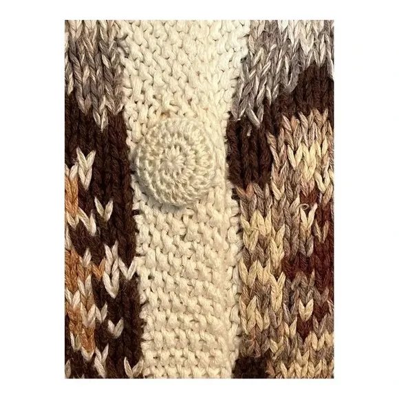 Vintage Red Camel Alpine Chunky Sweater Alpaca Snowflakes Cardigan Size‎ Large - Image 6