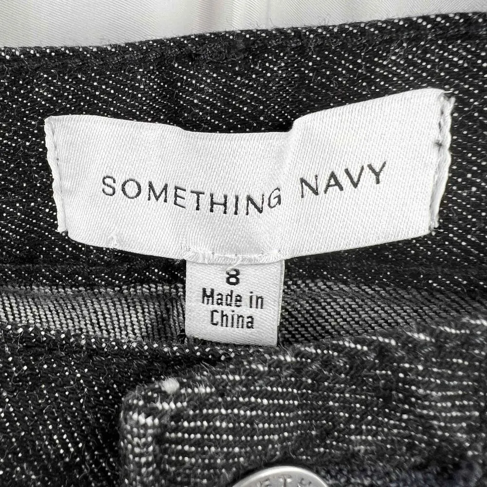 Something Navy Jeans High Waist Straight Leg Black 5 Pocket Womens Size 8 New - Image 5
