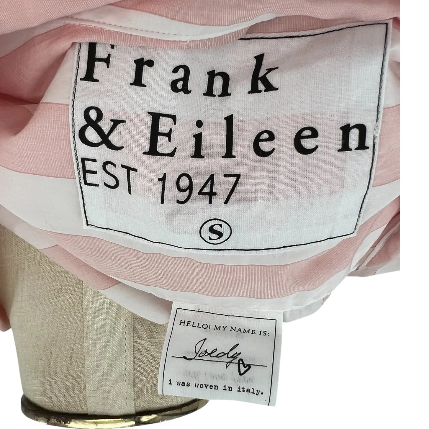 Frank & Eileen Joedy Cotton Button-Up Shirt Striped Pink White Size Small - Image 12