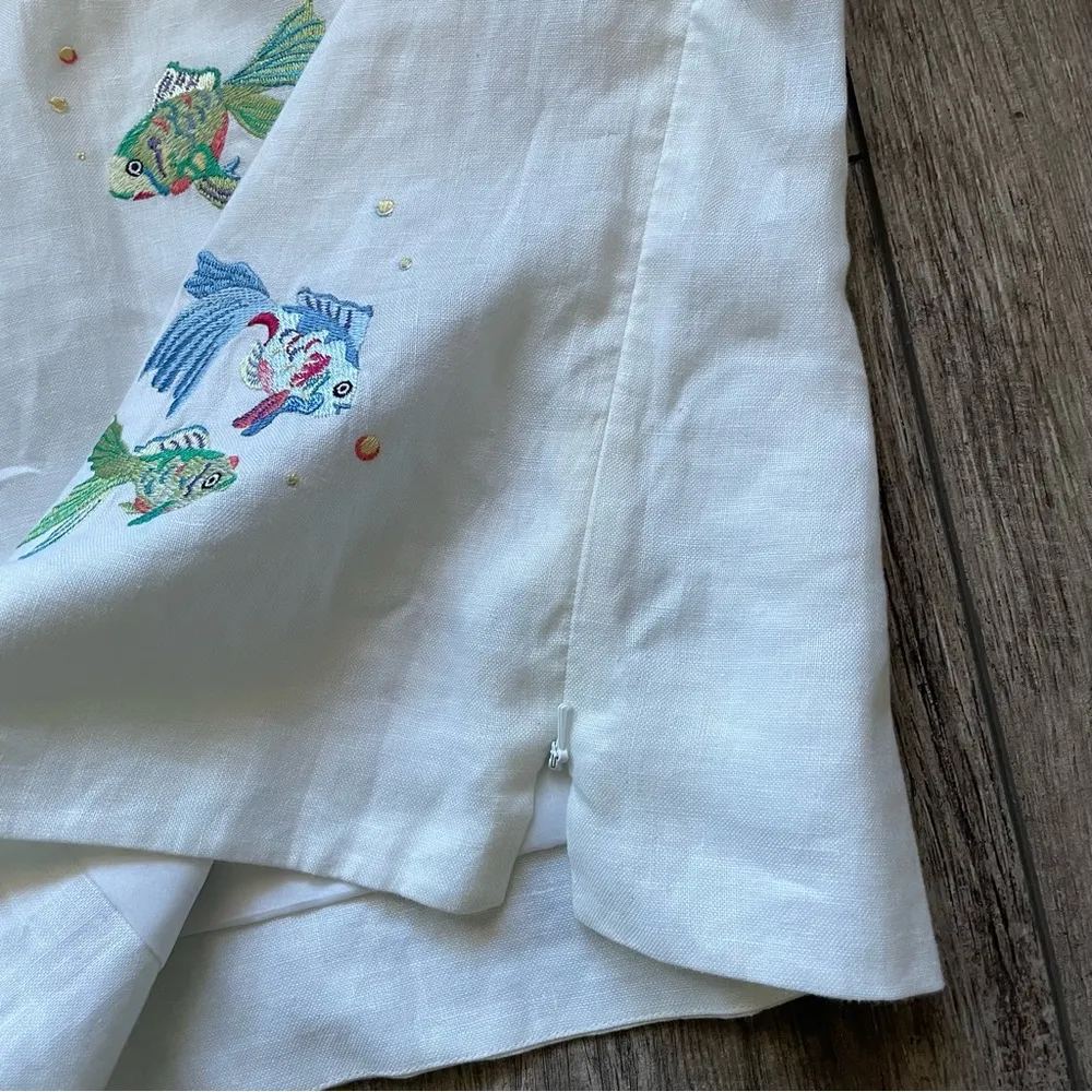 Vintage Y2K NWT Talbots linen set with goldfish - Image 11