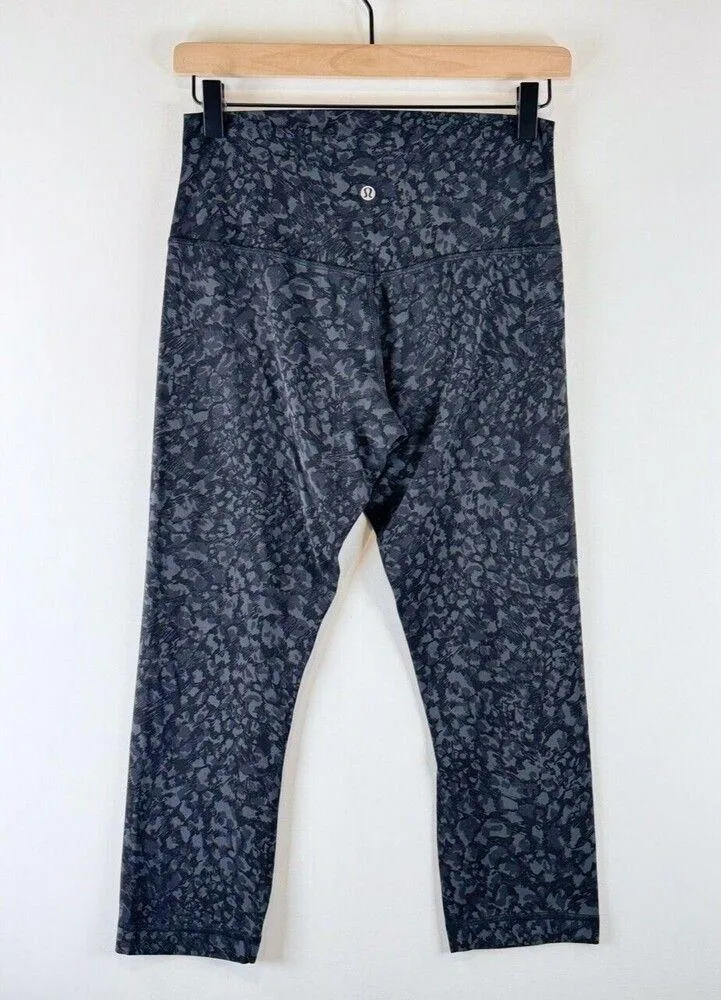 Lululemon Womens Leggings Black Align High Rise Crop Camo Stretch Size 8 - Image 8