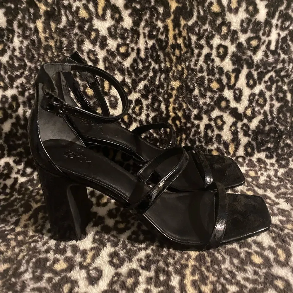 Nordstrom Adelaide patent leather black Block Heel Sandal size 9.5 NWOT - Image 3