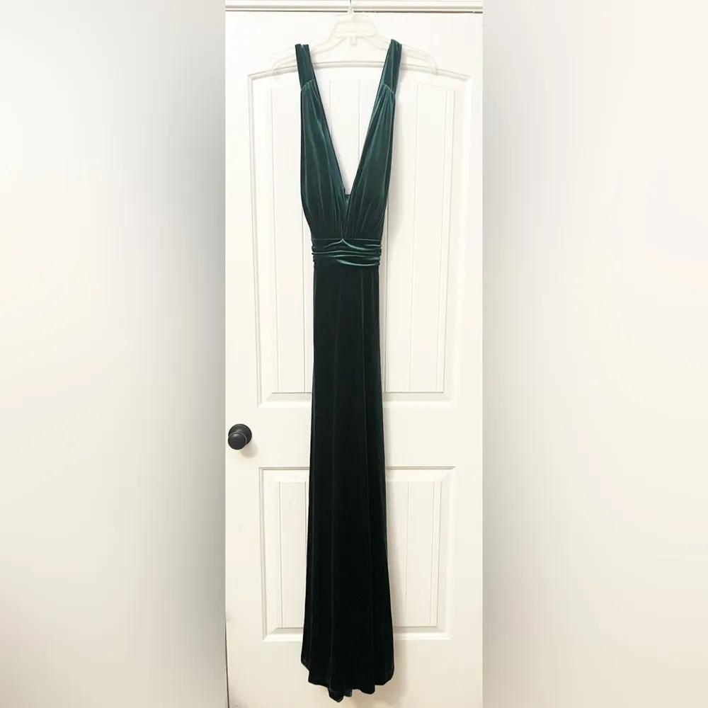 Revelry Dylan Velvet Dress Emerald Green Size 16 - Image 7