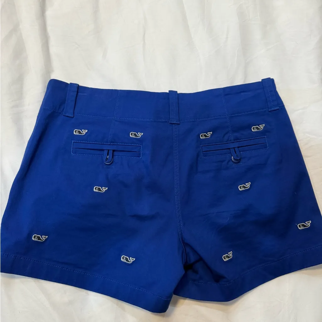 Vinyard Vines Blue Cotton Shorts with Whales Size 4 VGUC - Image 4