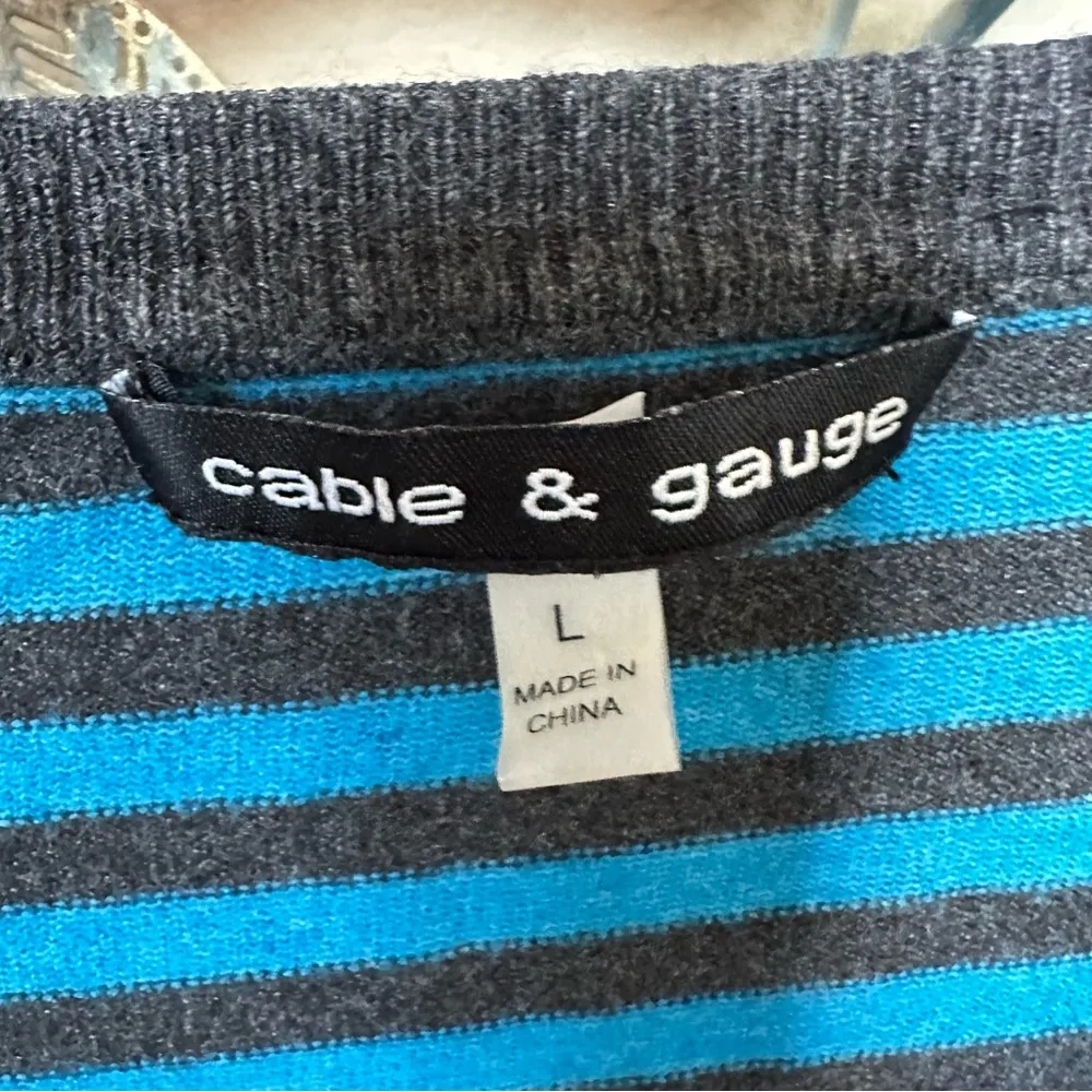 ❤️Cable & Gauge striped cardigan Large EUC CLEARANCE - Image 2