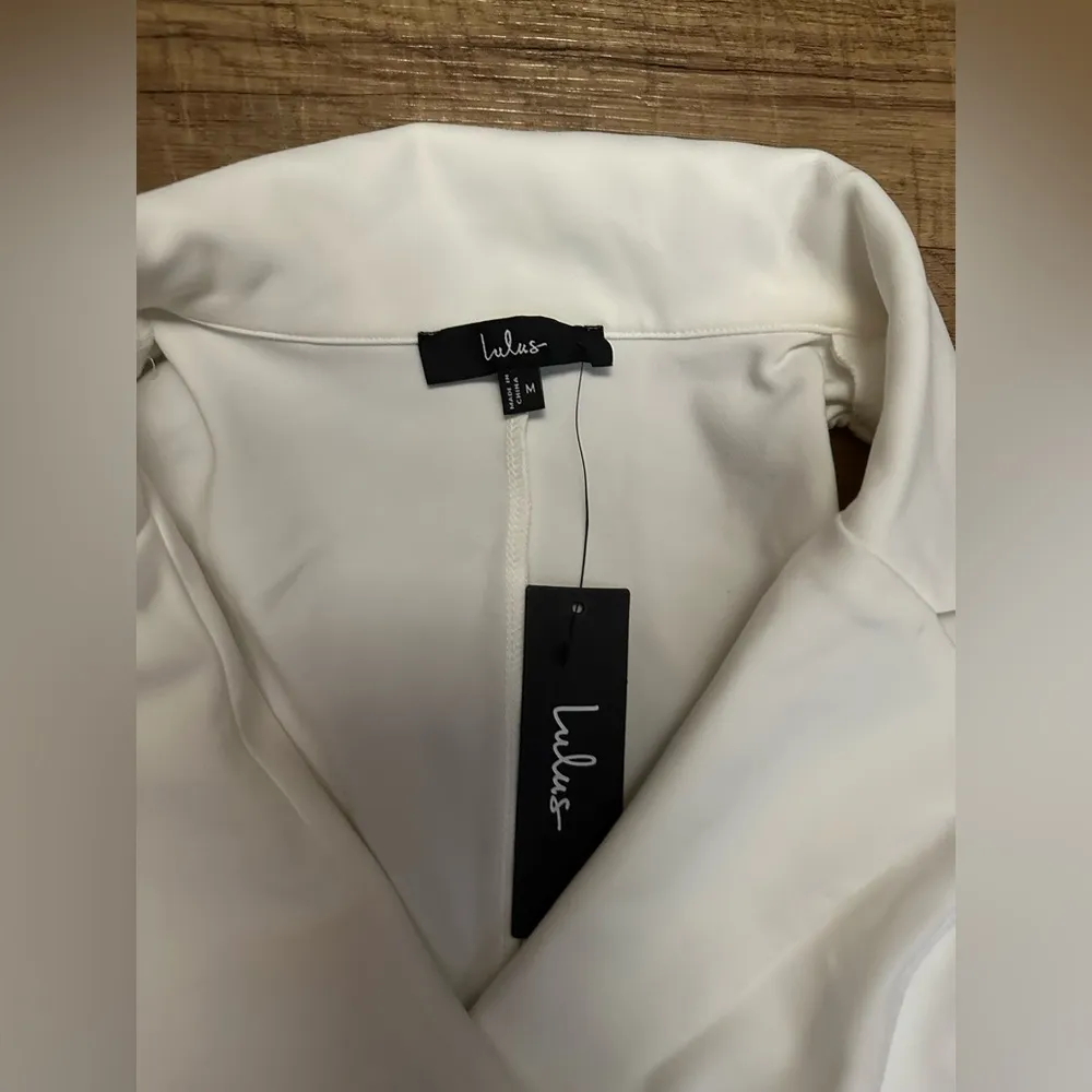 Lulus Posh Vision White Sleeveless Blazer Pleated Mini
Dress - Image 6