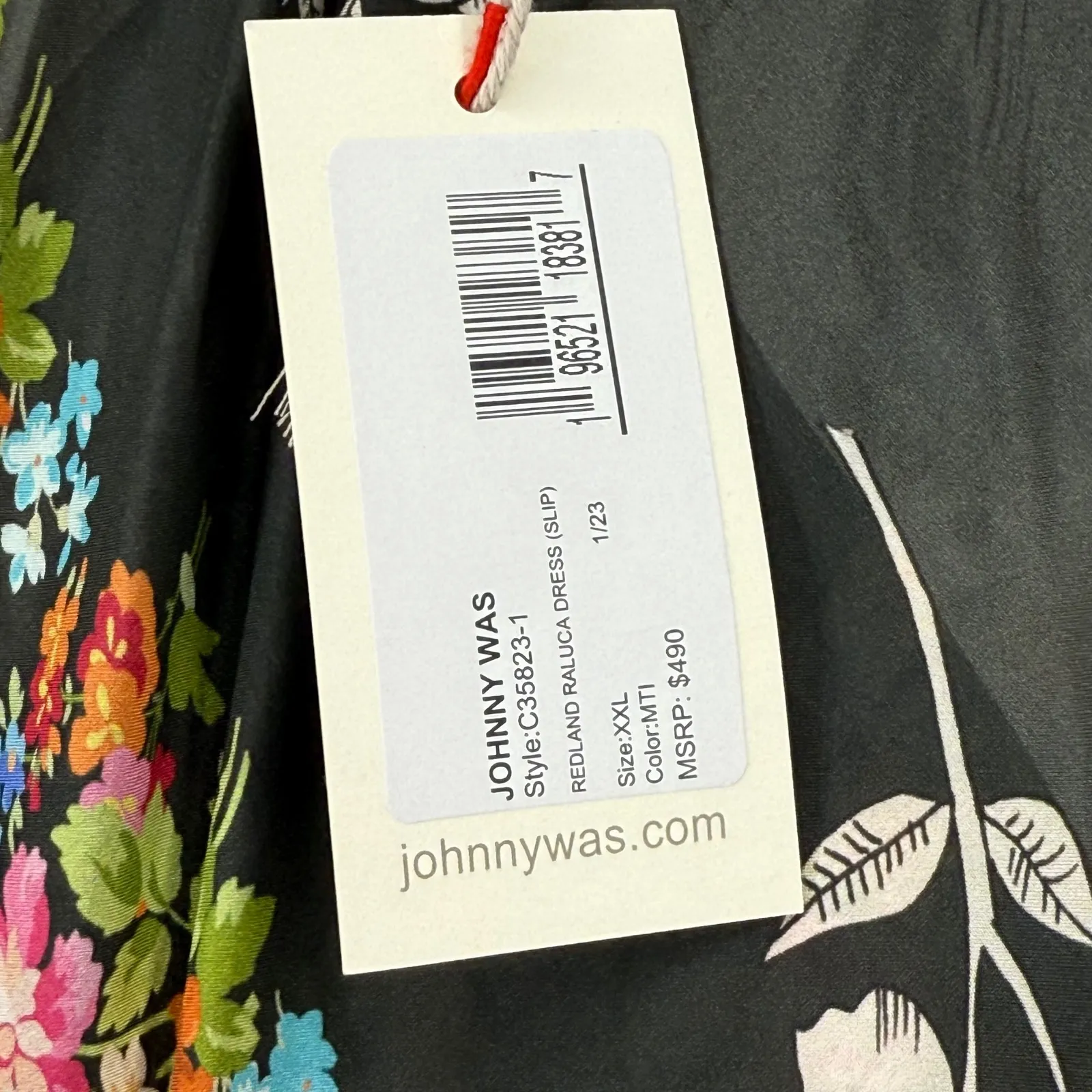 JOHNNY WAS Redland Raluca Maxi Dress Silk‎ Cotton Floral Print XX Large - Image 7