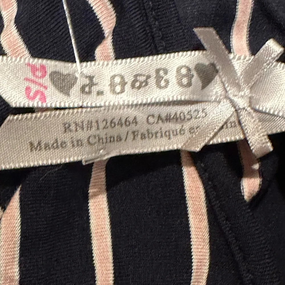 JO & CO Jeans Navy Blue & Pink Stripes NWT Crop Top Short Sleeves SZ SP - Image 7