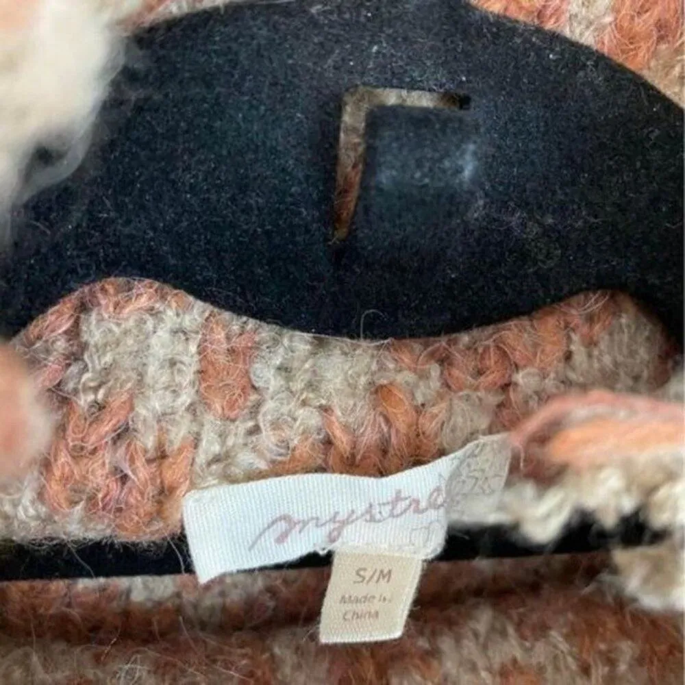 Mystree Turtleneck Brown Mix Wool Blend 3/4 Sleeve Sweater Size Small Medium - Image 6